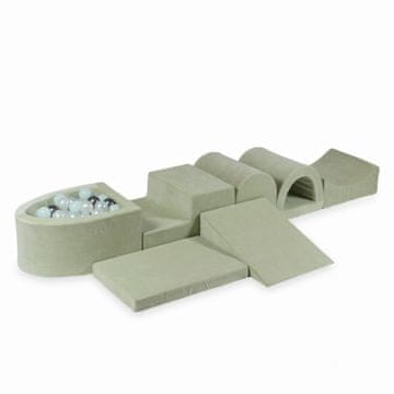 Mi Najveće pjenasto igralište s mikro bazenom, Velvet Soft Light Mint + 100 loptica: biserna, svijetla mint, metalik grafit
