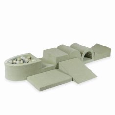 Mi Najveće pjenasto igralište s mikro bazenom Velvet Soft Light Mint + 100 loptica: svijetlo zlatna, prelijevajuća, srebrna