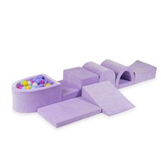 Mi Najveće pjenasto igralište s mikro bazenom Velvet Soft Purple + 100 loptica: ružičasta, vrijeskasta, žuta, svijetloplava, opalescentna