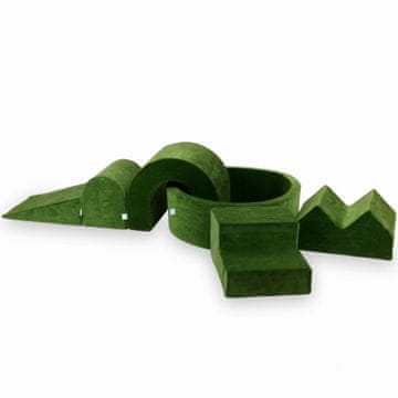 Mi Pjenasto igralište s okruglim bazenom 90x30 Velvet Soft Olive + 5 elemenata bez loptica