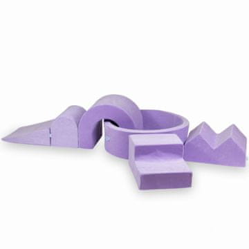 Mi Pjenasto igralište s okruglim bazenom 90x30 Velvet Soft Purple + 5 elemenata bez loptica