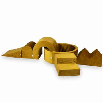 Mi Pjenasto igralište s okruglim bazenom 90x30 Velvet Gold + 5 elemenata bez loptica