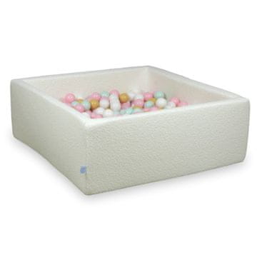 Mi Suhi bazen 110x110x40 Boucle White 600 kuglica: bijela, svijetlo menta, svijetlo ružičasta, bež