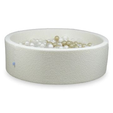 Mi Suhi bazen 130x40 Boucle White 700 kuglica: prozirna, bijela, biserna, svijetlo zlatna