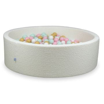 Mi Suhi bazen 130x40 Boucle White 700 kuglica: bijela, svijetlo menta, svijetlo ružičasta, bež