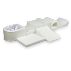 Mi Najveće pjenasto igralište s mikro Boucle White bazenom, 100 loptica: prozirne, bijele, biserne, svijetlo ružičaste biserne, svijetloplave biserne