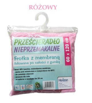 Horizon Vodootporna frotirna zaštitna plahta za dječji krevetić s umetkom Premium 60x120 cm roza