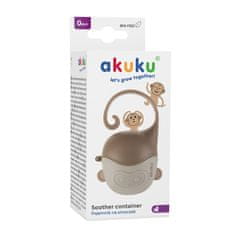 AKUKU Bež futrola za dudu u obliku majmuna, smeđa posuda za dvije dude