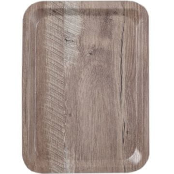 PRAVOKUTNI PLATO ZA POSLUŽIVANJE PROTUKLIZNI KONOBARSKI OD TAMNOG DRVA 53 CM