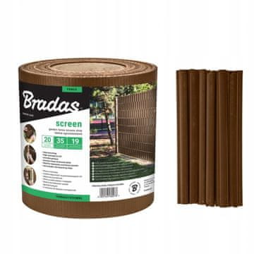 Bradas Smeđa traka za ogradu za balkon 19cm x 35m + kopče 0278