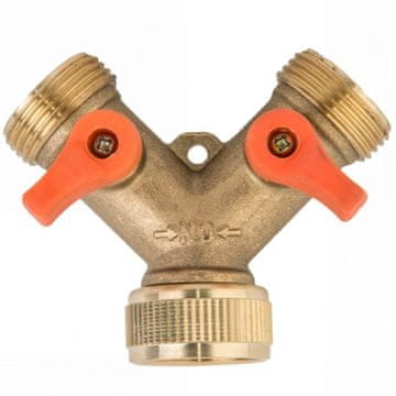 Bradas T-komad s kuglastim ventilima GW 3/4" na 2x GZ 3/4" MESING BR-2234 4634