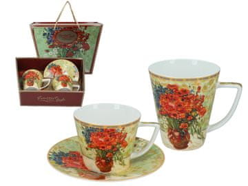 Carmani V. VAN GOGH KERAMIČKI SET ŠALICA S CRVENIM MAKOM I SJETINOM