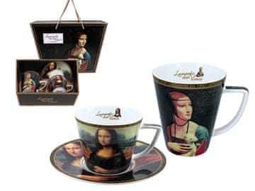 Carmani ŠALICE S MOTIVOM MONA LIZE, DAME I LASICE SET OD 2