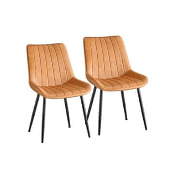 Songmics Set za blagovaonske stolice 2 komada 60x50.1x88.6 cm smeđa crna