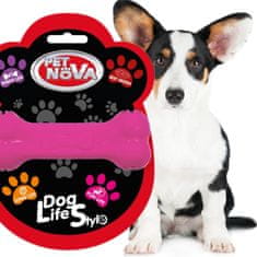 Aqua Nova GOVEDINA RUŽIČASTA IGRAČKA S KOSTIMA ZA PET NOVA POSLASTICA OD 11 CM, OKUS GOVEDINE