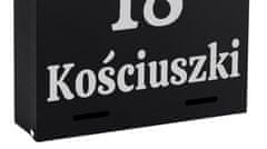 Gockowiak POŠTANSKI SANDUČIĆ ZA PISMA S KUĆNIM BROJEM I NAZIVOM ULICE CRNIM NATPISANOM