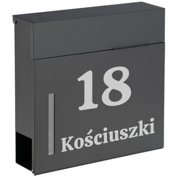 Gockowiak POŠTANSKI SANDUČIĆ ZA PISMA, POŠTU, NOVINE S ADRESI, KUĆNIM BROJEM, NAZIVOM ULICE