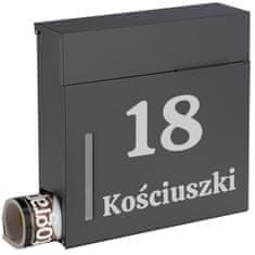 Gockowiak POŠTANSKI SANDUČIĆ ZA PISMA, POŠTU, NOVINE S ADRESI, KUĆNIM BROJEM, NAZIVOM ULICE