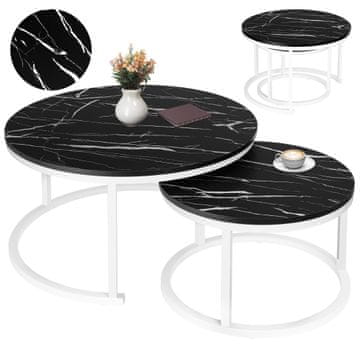 IN SET STOLIĆA ZA KAVU 2 u 1 MRAMORNI STOLIĆ ZA KAVU KLUPA ZA DNEVNI BORAVAK 70 50 cm