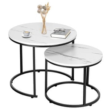 IN SET OD DVA MALA LOFT BIJELA MRAMORNA STOČIĆA ZA KAVU