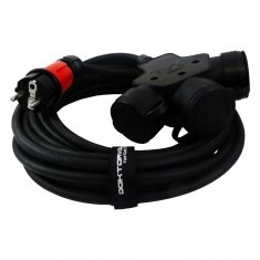 DOK PRODUŽNI KABEL T-KONEKTOR 10M 3X1.5 SCHUKO GUMENI RAZDJELJNIK ZA ZGRADU IP44