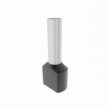 Elprom 100 KOM DVOSTRUKO IZOLIRANIH FERULA TERMINALA 2X1,5MM2 CRNE ZA ŽICU