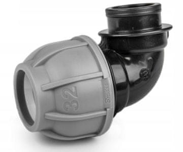 Bradas KOLJENO ZA PE CIJEV 32MM 90° S VIJČANIM SPOJEM OD 1 PALA