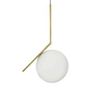 Mliječna kugla 20 cm - moderna viseća lampa mesing, zlatna
