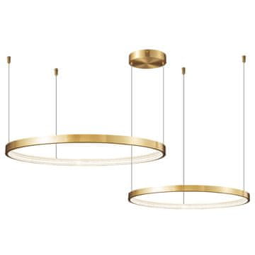 Zing Ring Double 60 B - LED luster 60cm dva prstena zlatni mesing