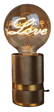 Basal - Noćna stolna lampa, zlatna, s LED žaruljom Love ili V