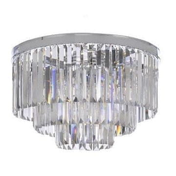Hereford Fall Chrome - okrugla kristalna stropna svjetiljka 50 cm krom