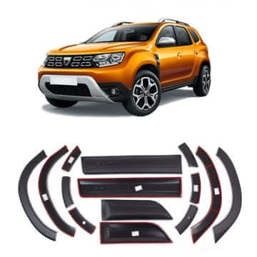 Zaštitne letvice i proširenja vrata, crne boje, za Dacia Duster 2018. do 2023.
