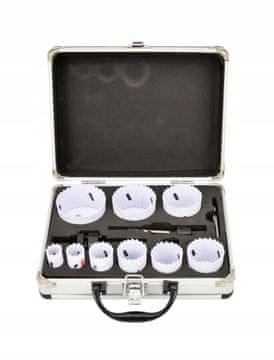 AWTOOLS SET BIMETALNIH PILA ZA RUPE U METALNOJ KUTIJI 13 DIJELOVA 19-64 mm CRNA LINIJA