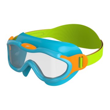 Speedo SEA SQUAD MASKA ZA JUNIOR NAOČALE ZA PLIVANJE AZURNO PLAVA/FLUO ZELENA/FLUO NARANČASTA/PROZIRNA