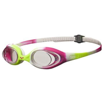 ARENA SPIDER JUNIOR NAOČALE ZA PLIVANJE JEDNE VELIČINE LIME_FUKSIJA_BIJELE, PROZIRNE