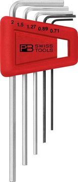 PB Swiss Tools Set kutnih šesterokutnih nasadnih ključeva u plastičnom držaču, 5 dijelova, 0,71-2 mm,