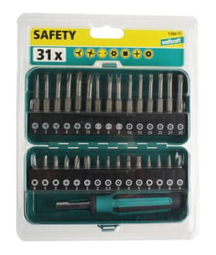 WolfCraft Set sigurnosnih bitova za specijalne vijke u metalnoj kutiji 1386000