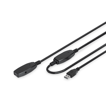 Digitus | USB produžni kabel | Ženski | 9-pinski USB Tip A | Muški | Crni | 9-pinski USB Tip A | 10 m