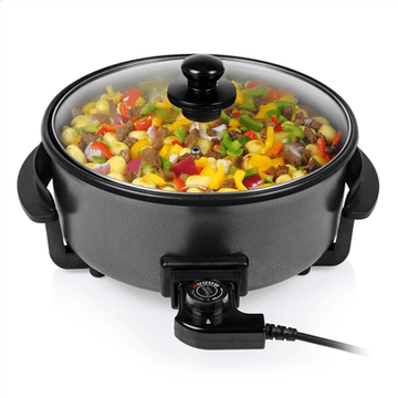 Tristar | PZ-9135 | Višenamjenska tava za roštilj XL | Roštilj | Promjer 30 cm | 1500 W | Poklopac uključen | Fiksna ručka | Crna | Promjer cm