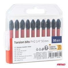 AMIO Set torzijskih PH2 bitova 1/4" 50 mm 10 komada -04784
