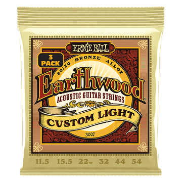3 PAKIRANJA Ernie Ball Custom Light Earthwood žice 80/20 Bronze 11.5-54 (3007)