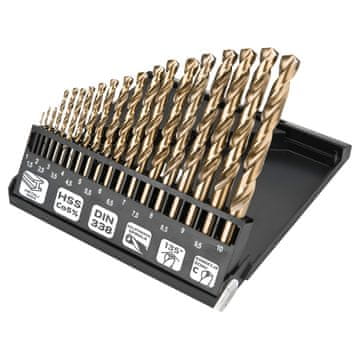 HSS-Co svrdla za metal 1,0-10,0 mm, set od 19 komada
