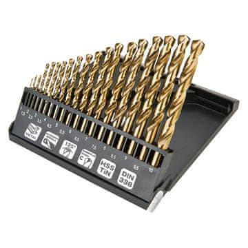 HSS-TiN svrdla za metal 1,0-10,0 mm, set od 19 komada