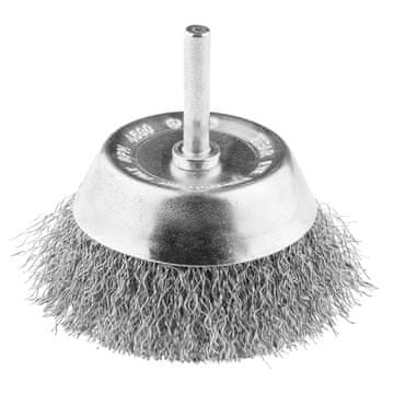 Četka za žicu 70 mm, valovita žica, INOX, s prihvatom od 6 mm