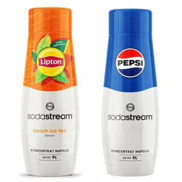 SodaStream 2x Lipton ledeni čaj breskva sirup + Pepsi za aparat za gazirana pića