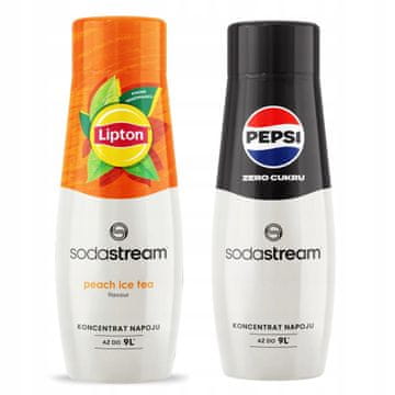 SodaStream 2x Lipton ledeni čaj breskva sirup + Pepsi MAX bez šećera