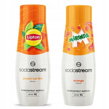 SodaStream 2x Lipton ledeni čaj breskva sirup + Mirinda zasićena tekućina