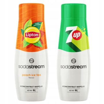 SodaStream 2x Lipton ledeni čaj breskva sirup + 7UP za aparat za sodu