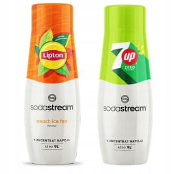 SodaStream 2x Lipton ledeni čaj breskva sirup + 7UP Free ZERO šećer