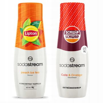 SodaStream 2x Lipton ledeni čaj breskva + Shwip Shwap Cola sirup od naranče